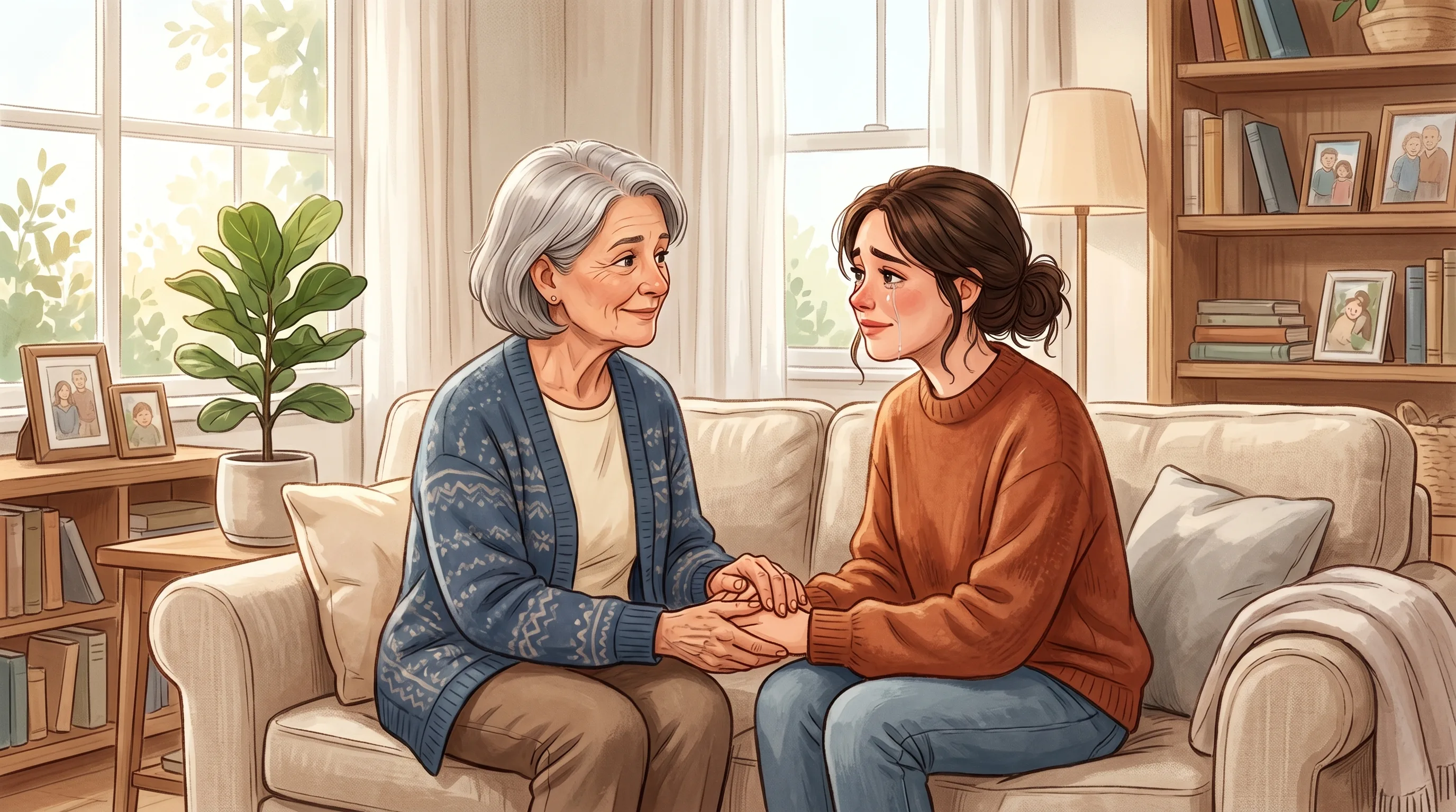 Dos personas conversando con apoyo emocional, cómo ayudar a un adicto